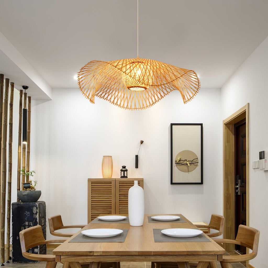 Bamboo Lotus Leaf Pendant Lamp