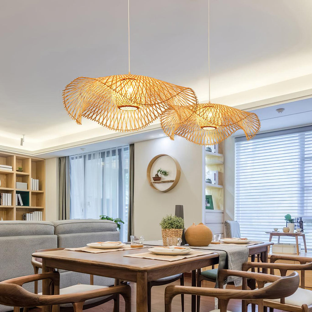 Bamboo Lotus Leaf Pendant Lamp