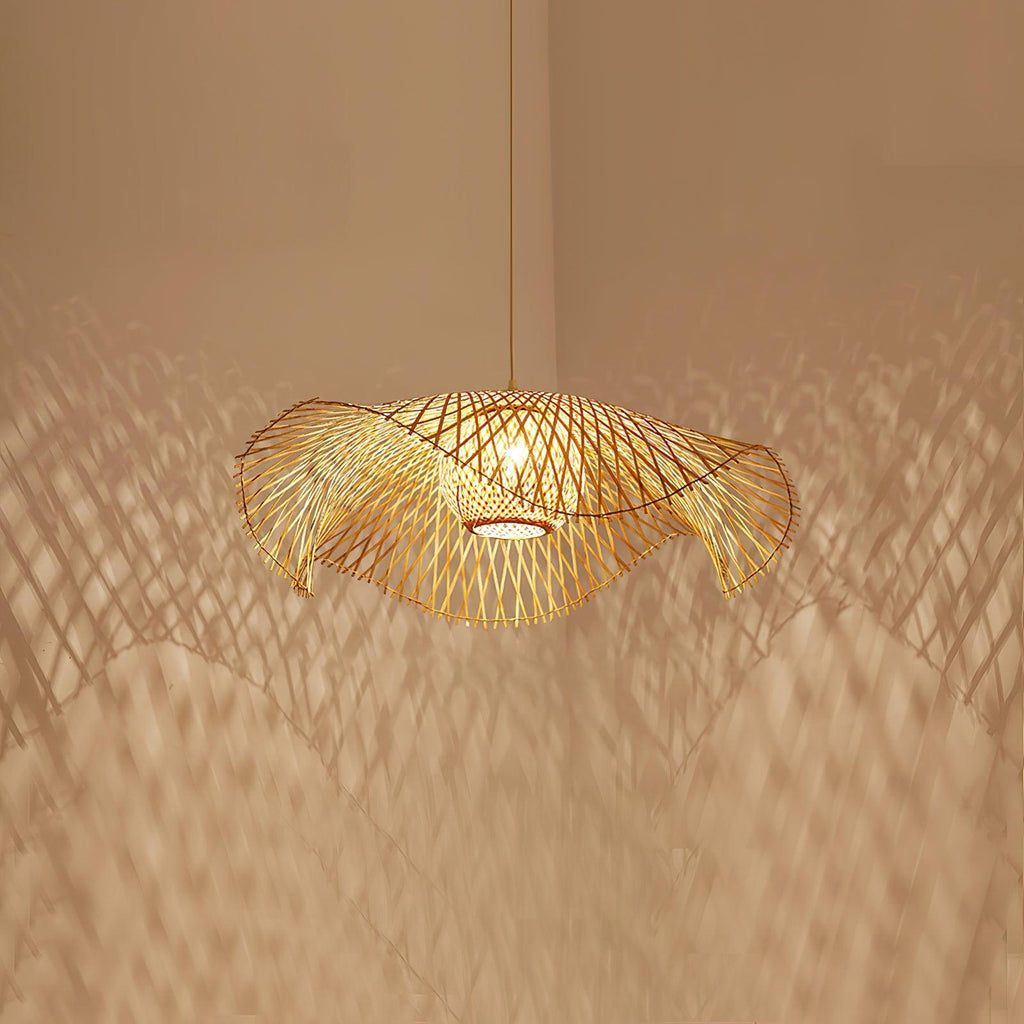 Bamboo Lotus Leaf Pendant Lamp
