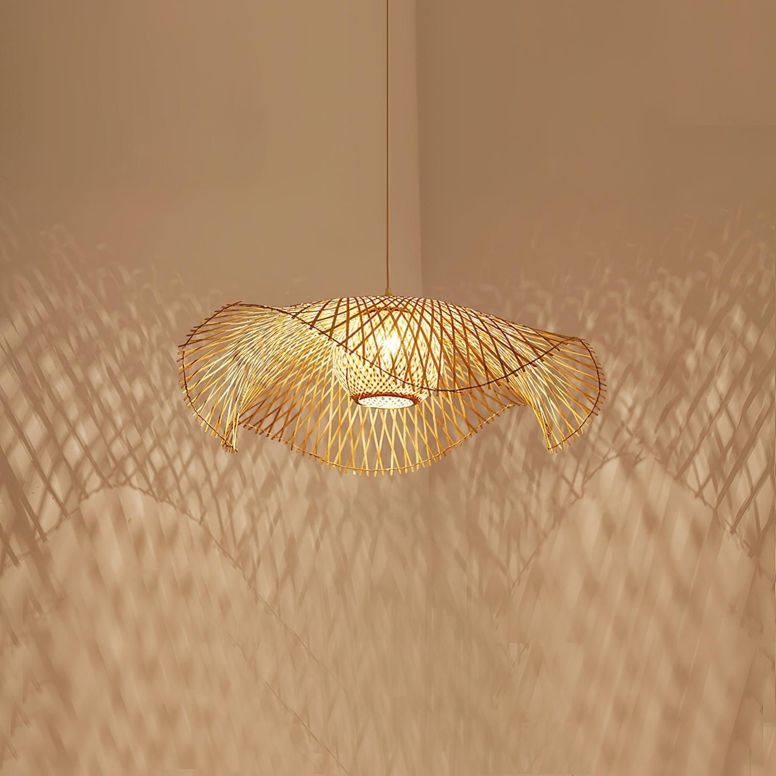 Bamboo Lotus Leaf Pendant Lamp