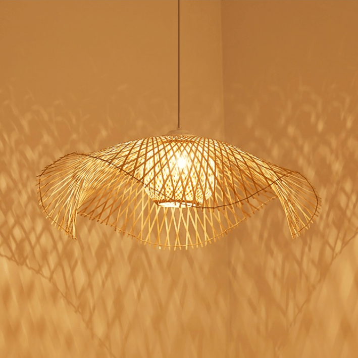 Bamboo Lotus Leaf Pendant Lamp