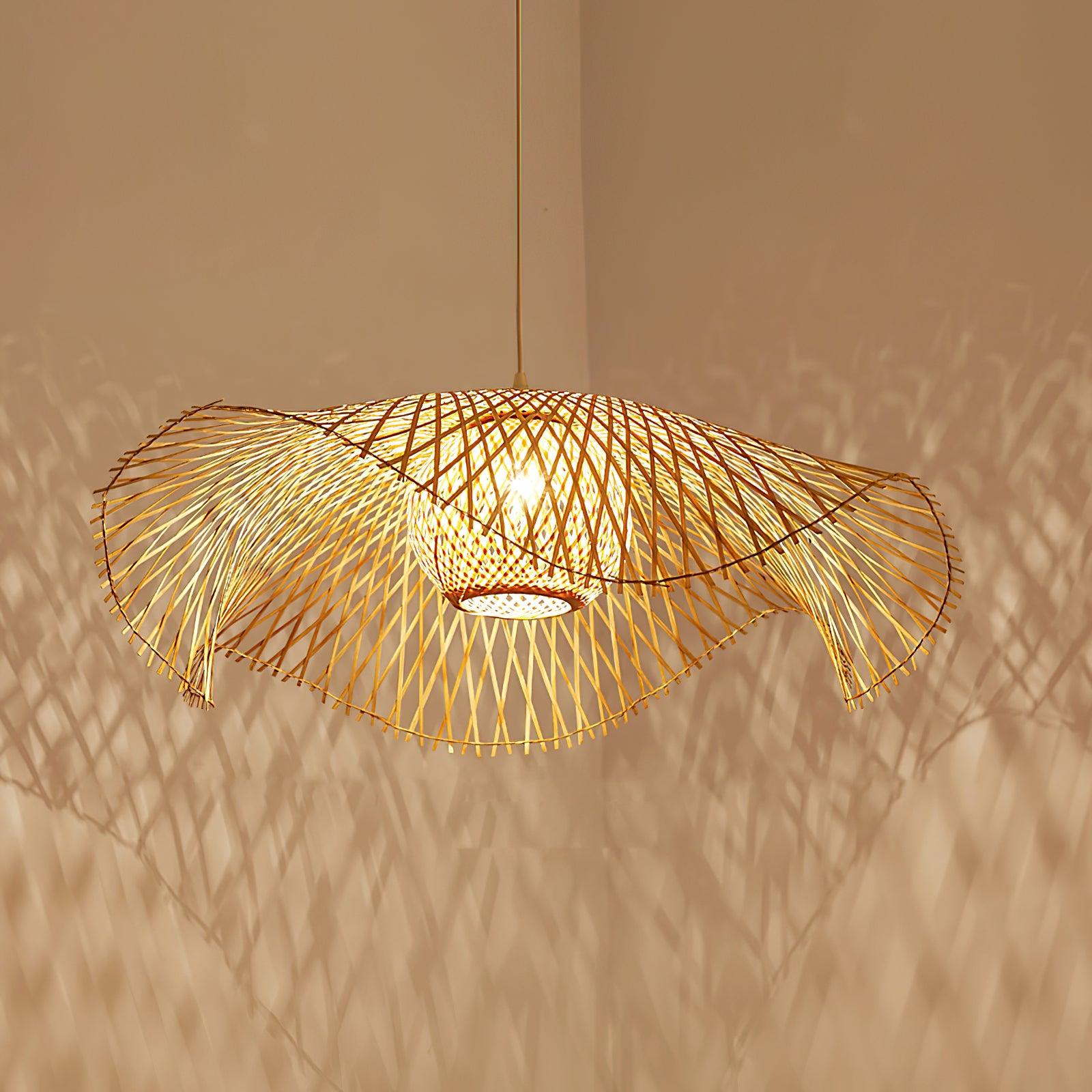 Bamboo Lotus Leaf Pendant Lamp