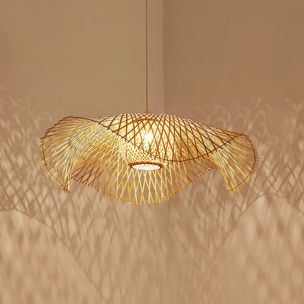 Bamboo Lotus Leaf Pendant Lamp