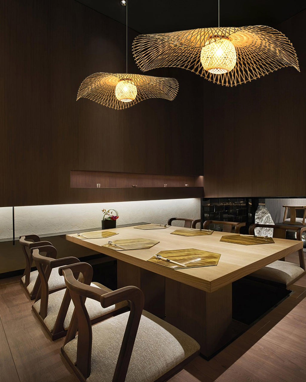 Bamboo Lotus Leaf Pendant Lamp