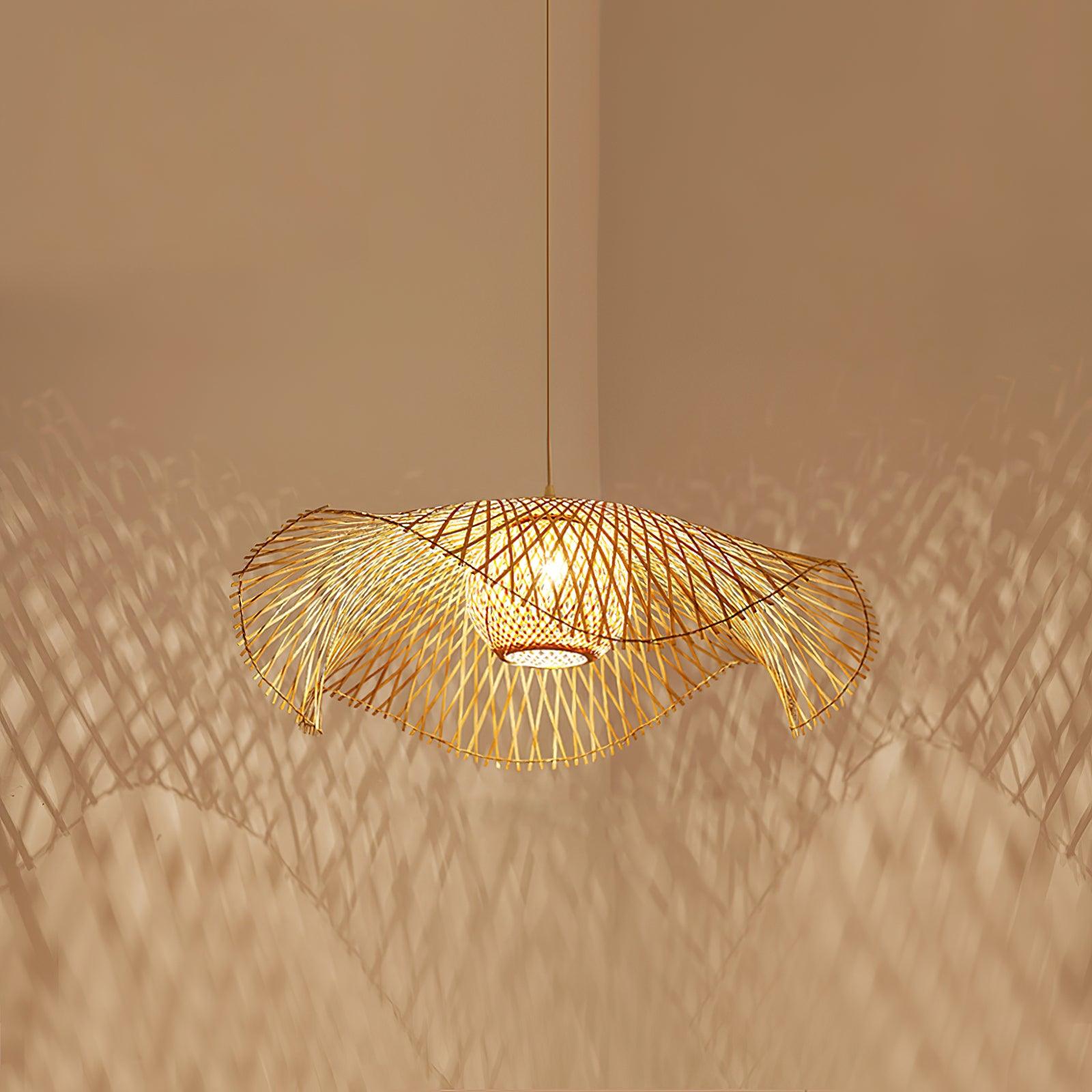 Bamboo Lotus Leaf Pendant Lamp