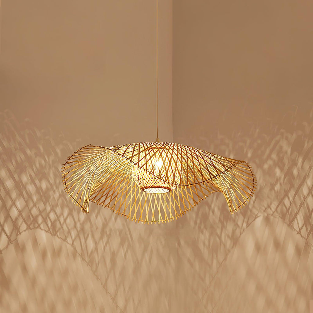 Bamboo Lotus Leaf Pendant Lamp