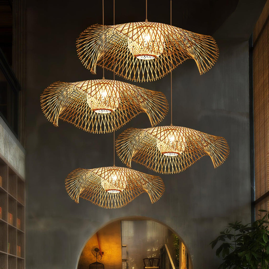 Bamboo Lotus Leaf Pendant Lamp