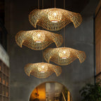 Bamboo Lotus Leaf Pendant Lamp