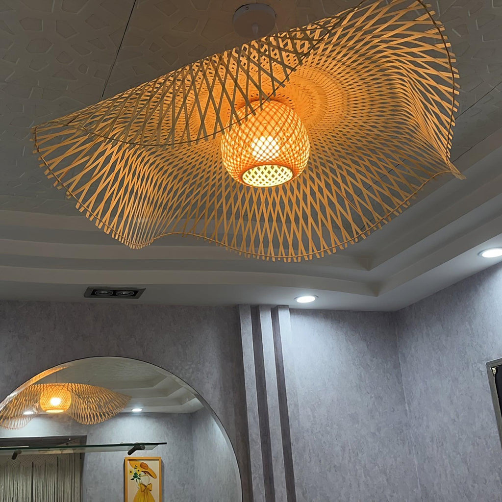 Bamboo Lotus Leaf Pendant Lamp
