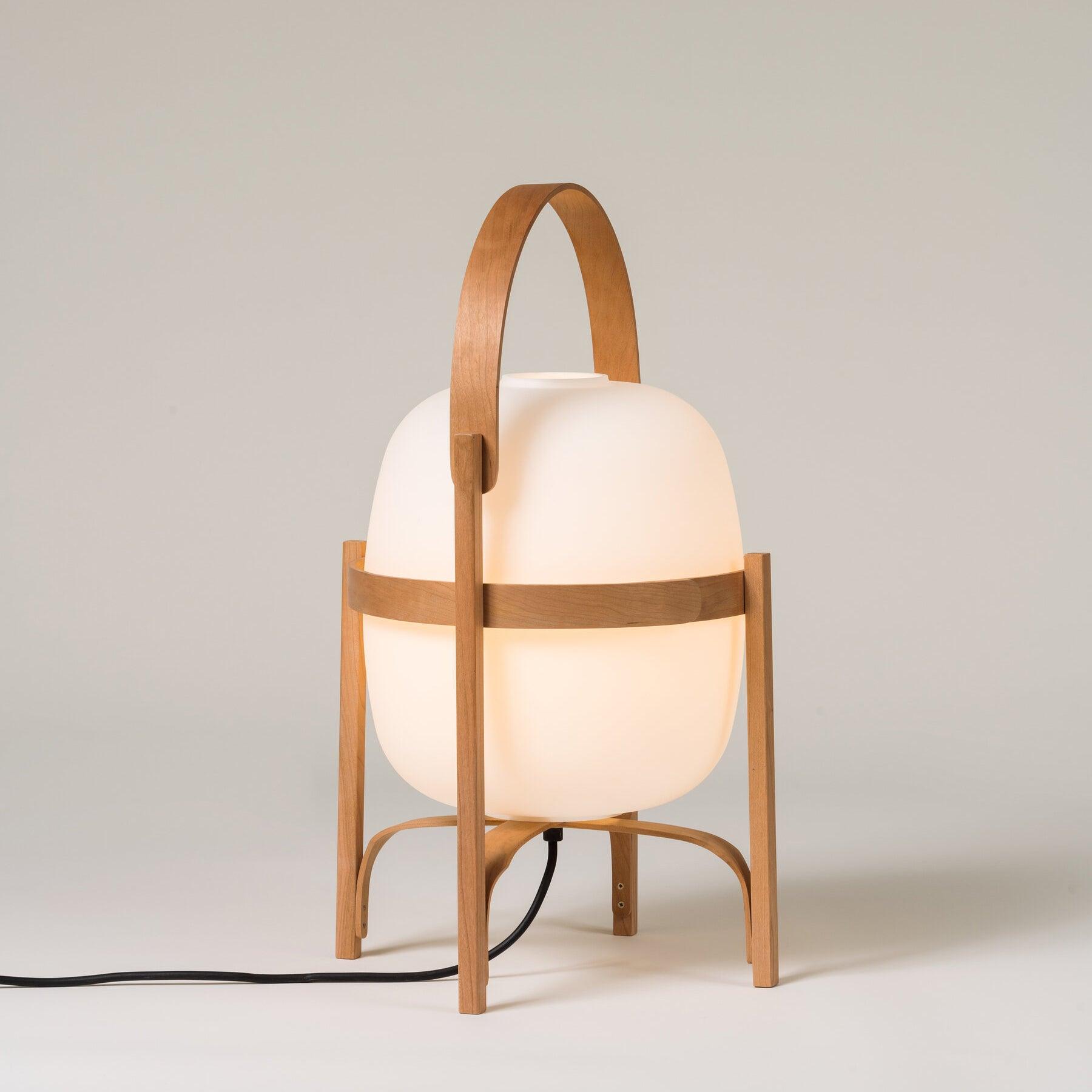 Portable Lantern Glass Table Lamp