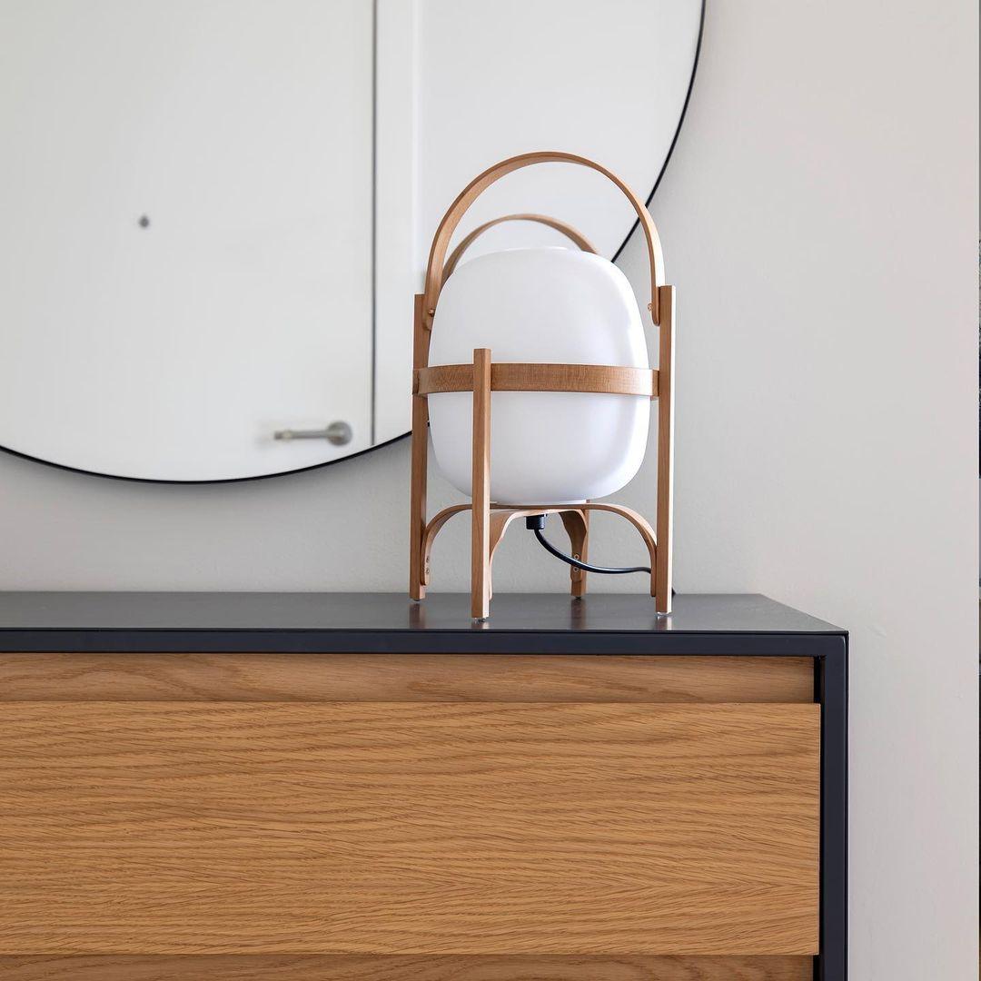 Portable Lantern Glass Table Lamp