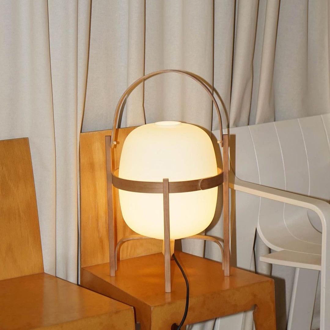 Portable Lantern Glass Table Lamp