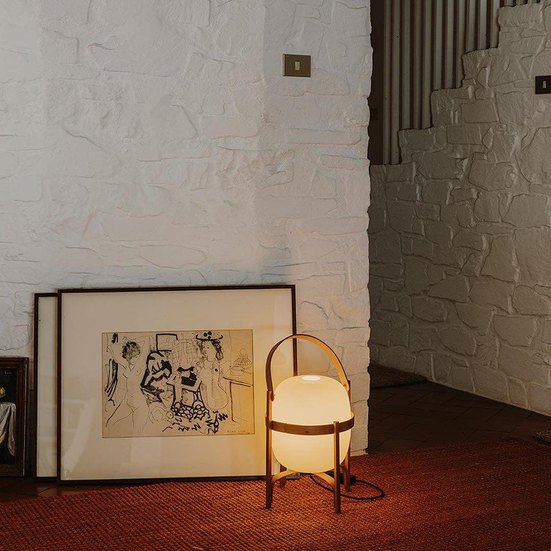 Portable Lantern Glass Table Lamp