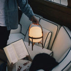 Portable Lantern Glass Table Lamp