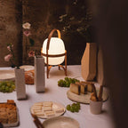 Portable Lantern Glass Table Lamp