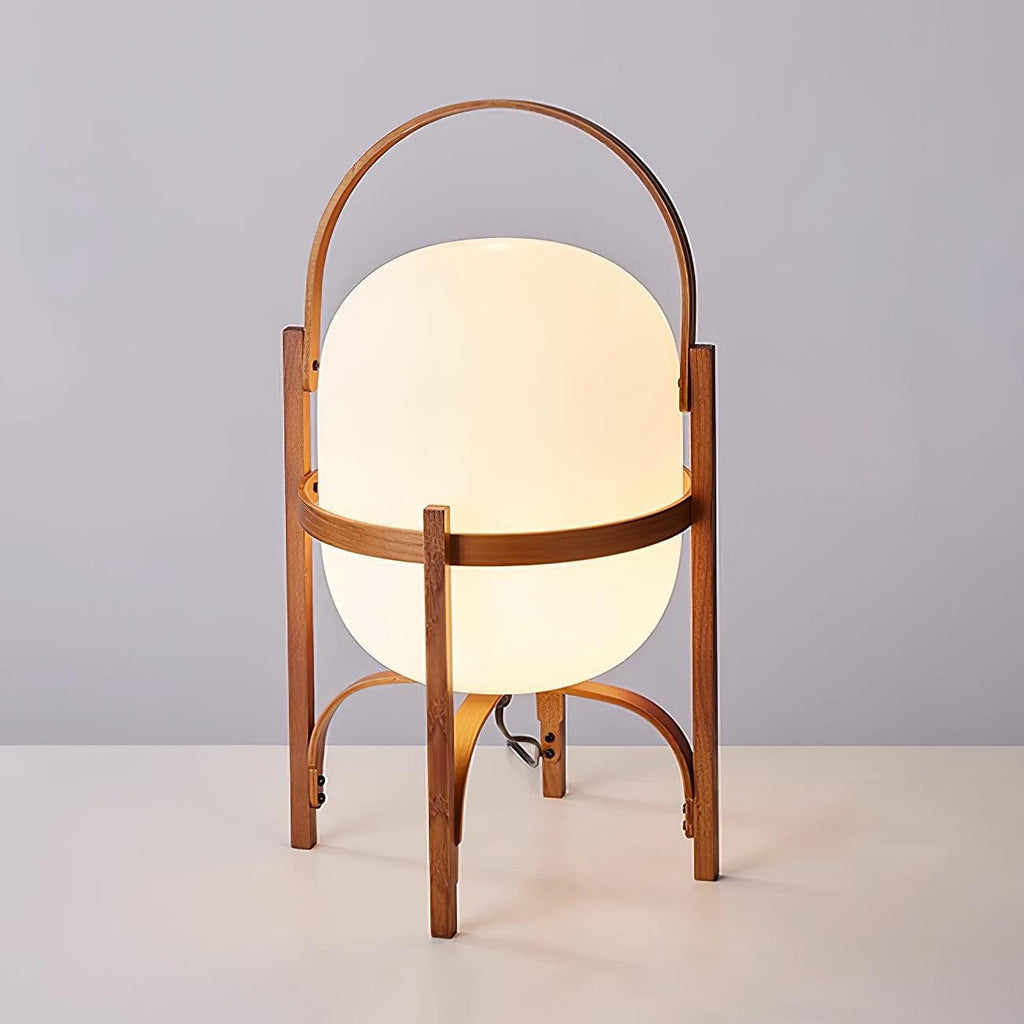 Portable Lantern Glass Table Lamp