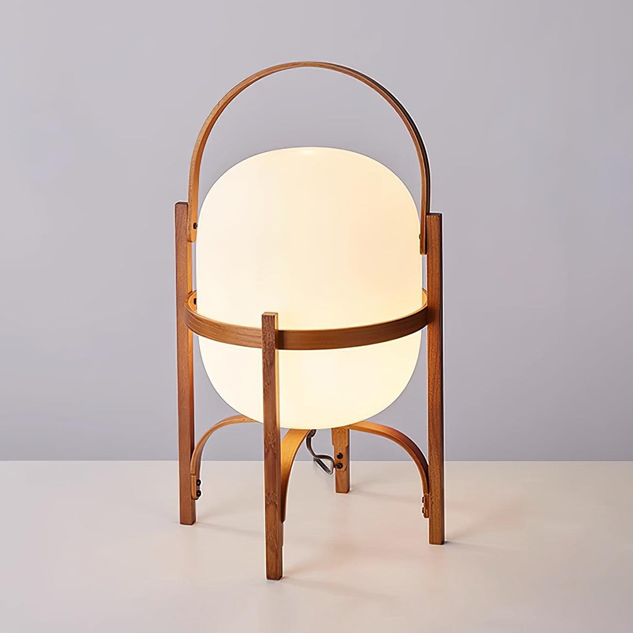 Portable Lantern Glass Table Lamp