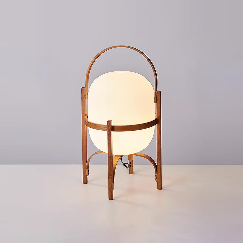 Portable Lantern Glass Table Lamp