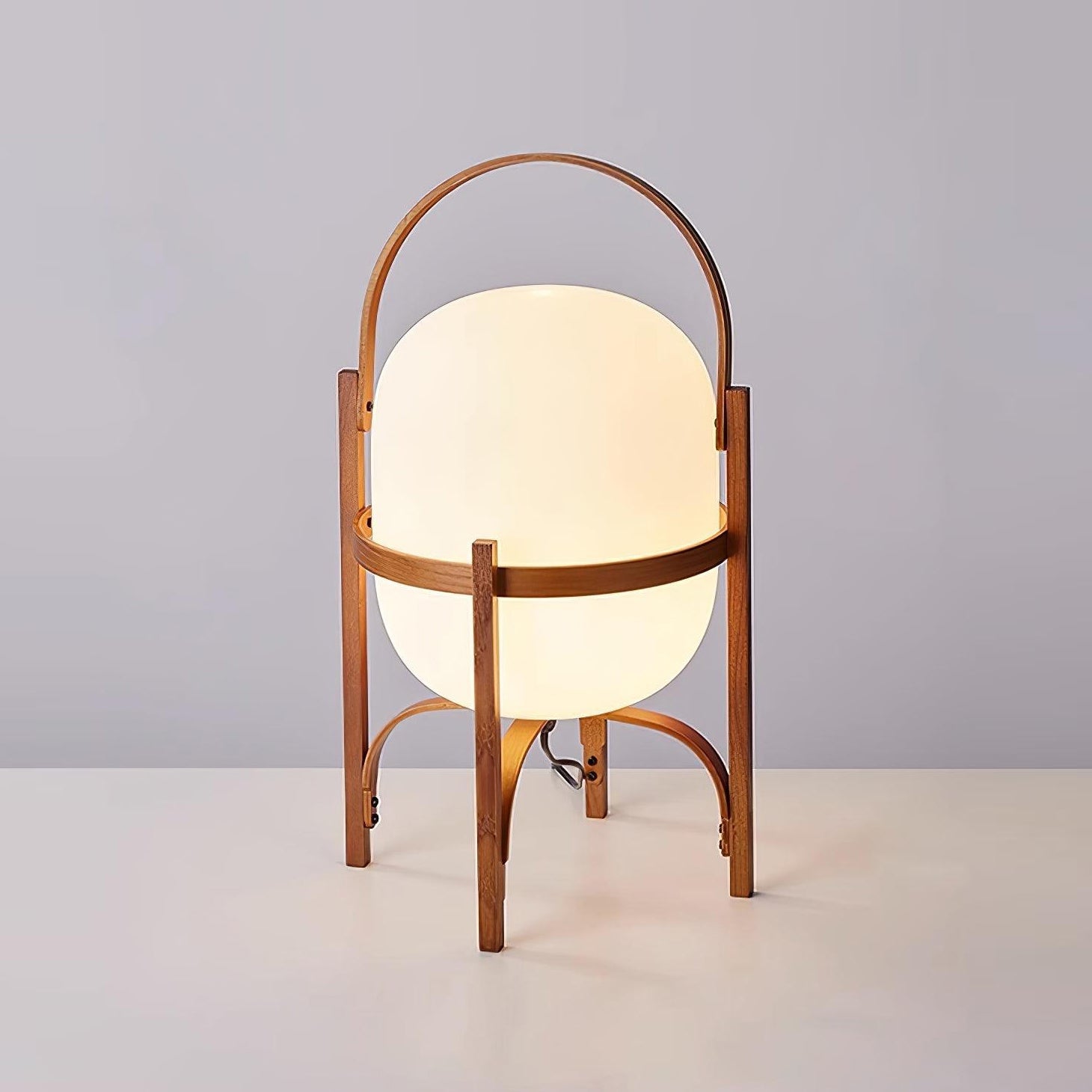 Portable Lantern Glass Table Lamp