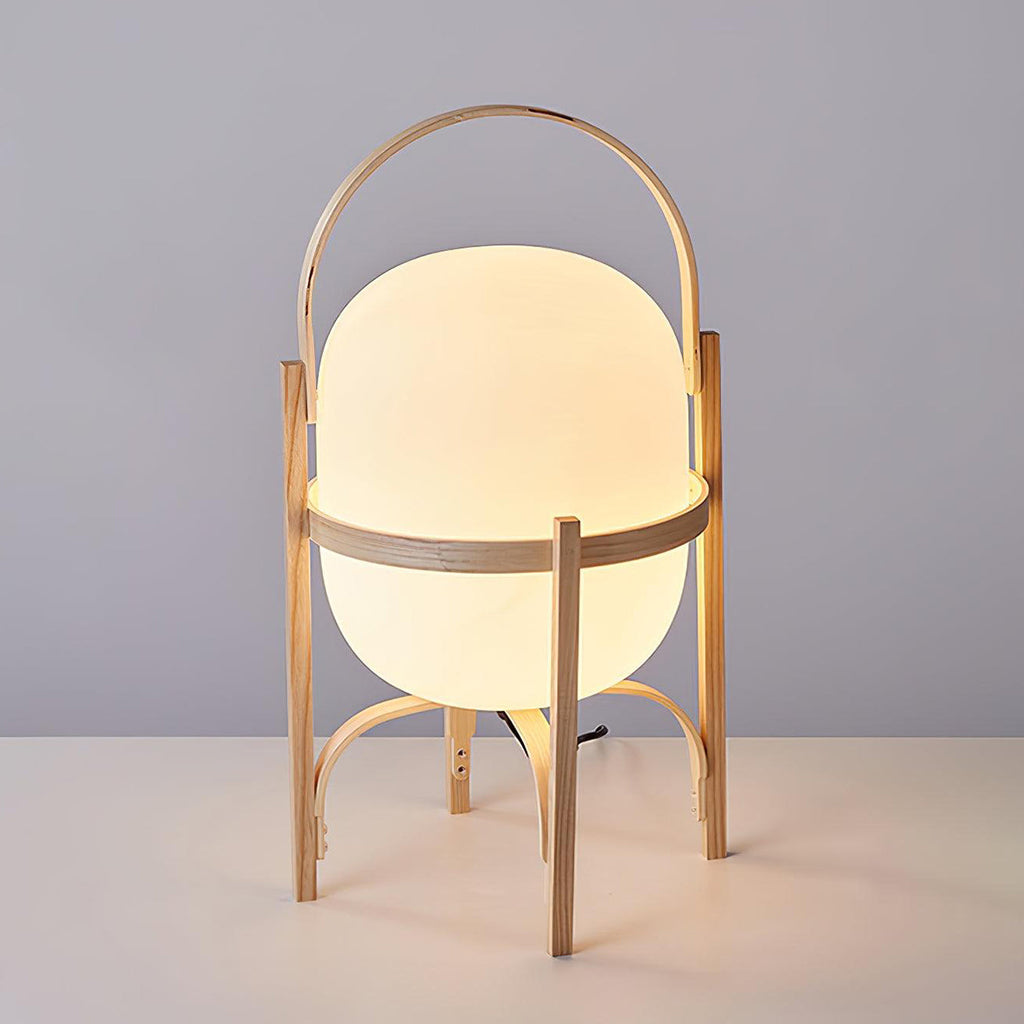 Portable Lantern Glass Table Lamp