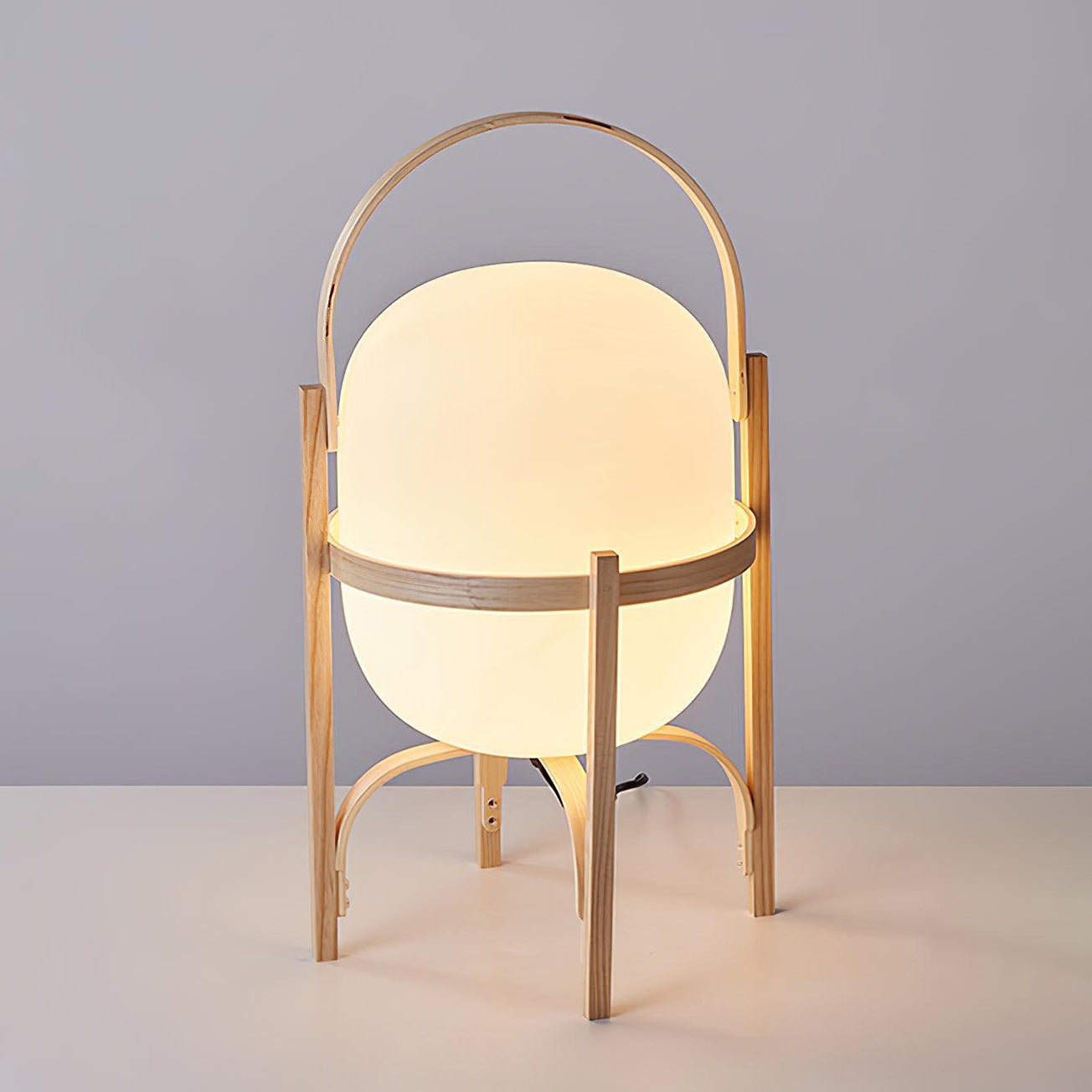 Portable Lantern Glass Table Lamp