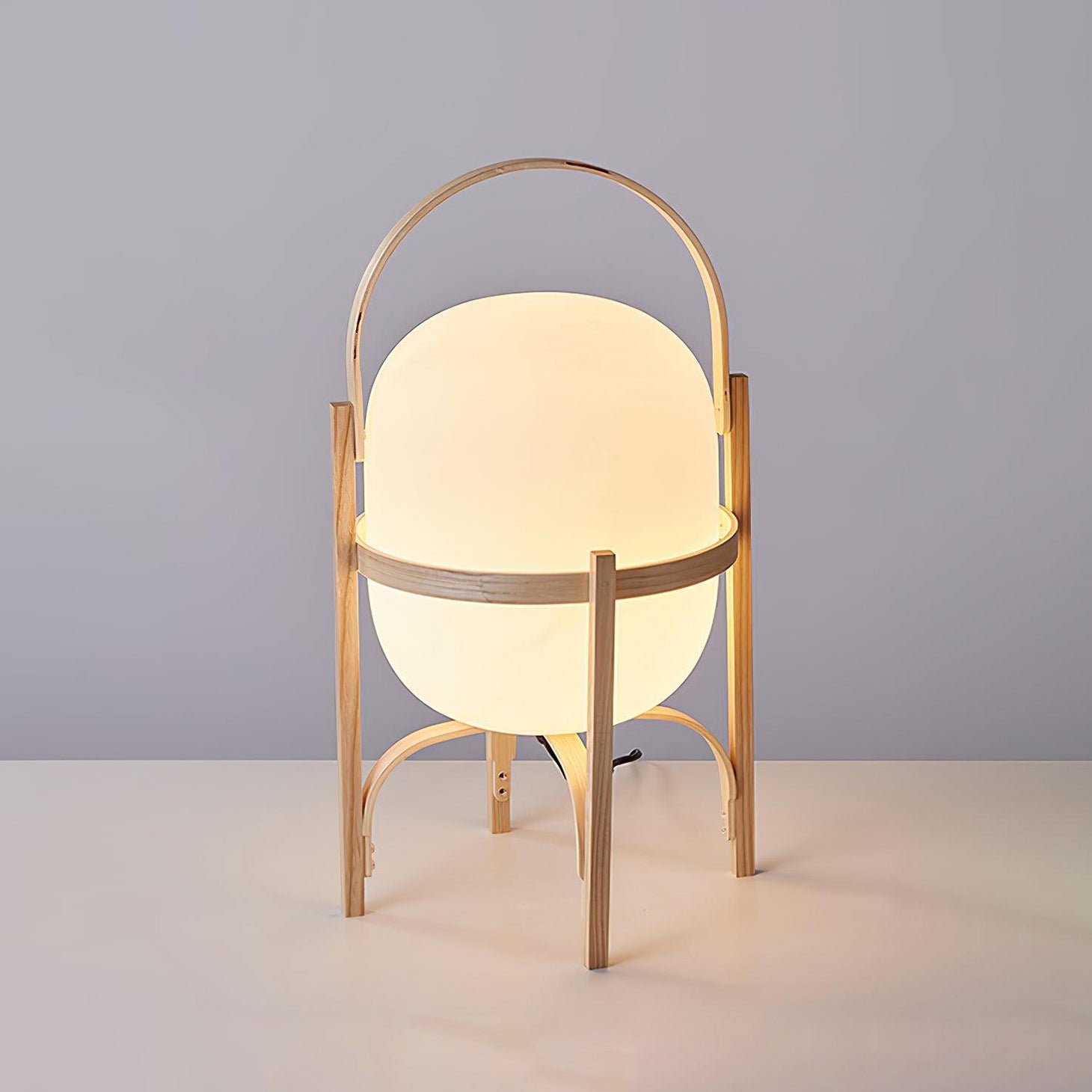 Portable Lantern Glass Table Lamp