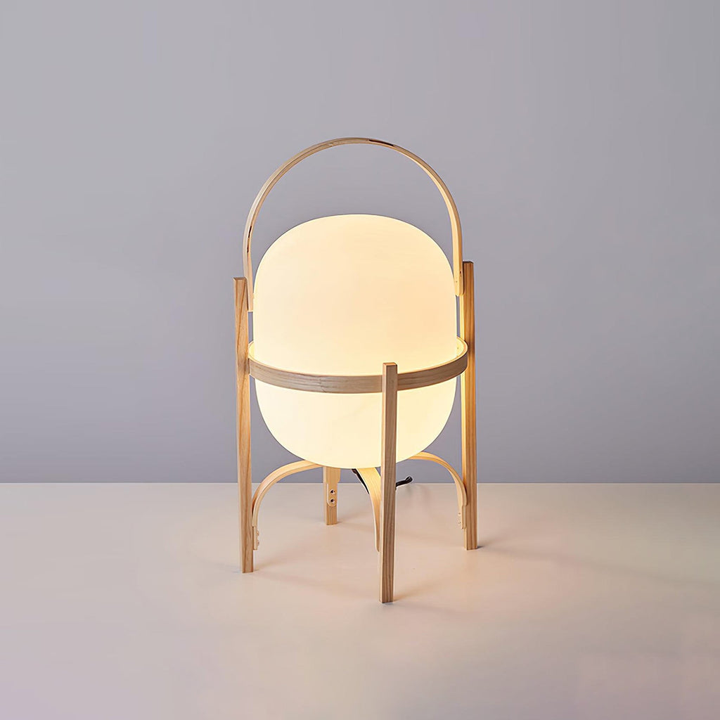 Portable Lantern Glass Table Lamp