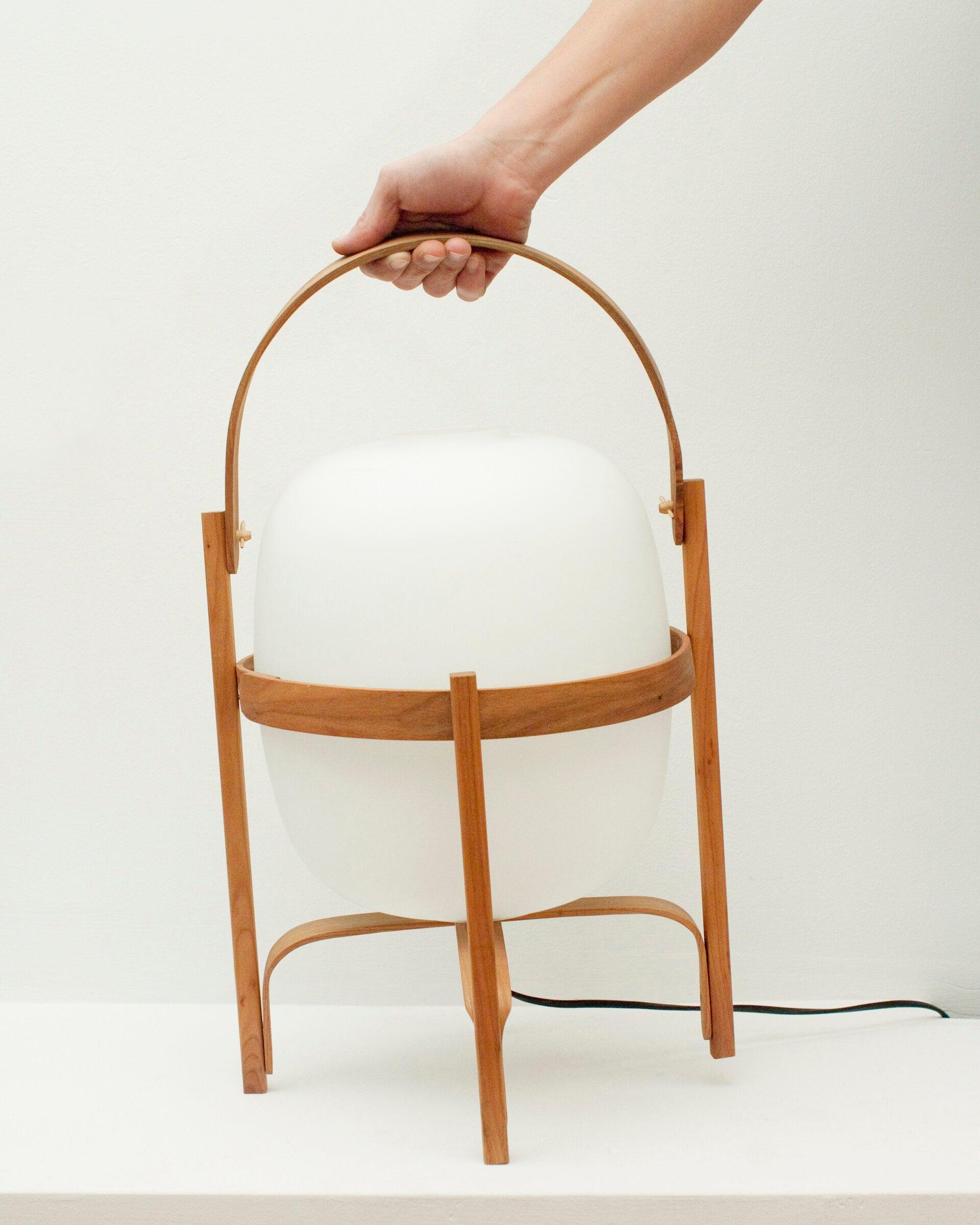 Portable Lantern Glass Table Lamp