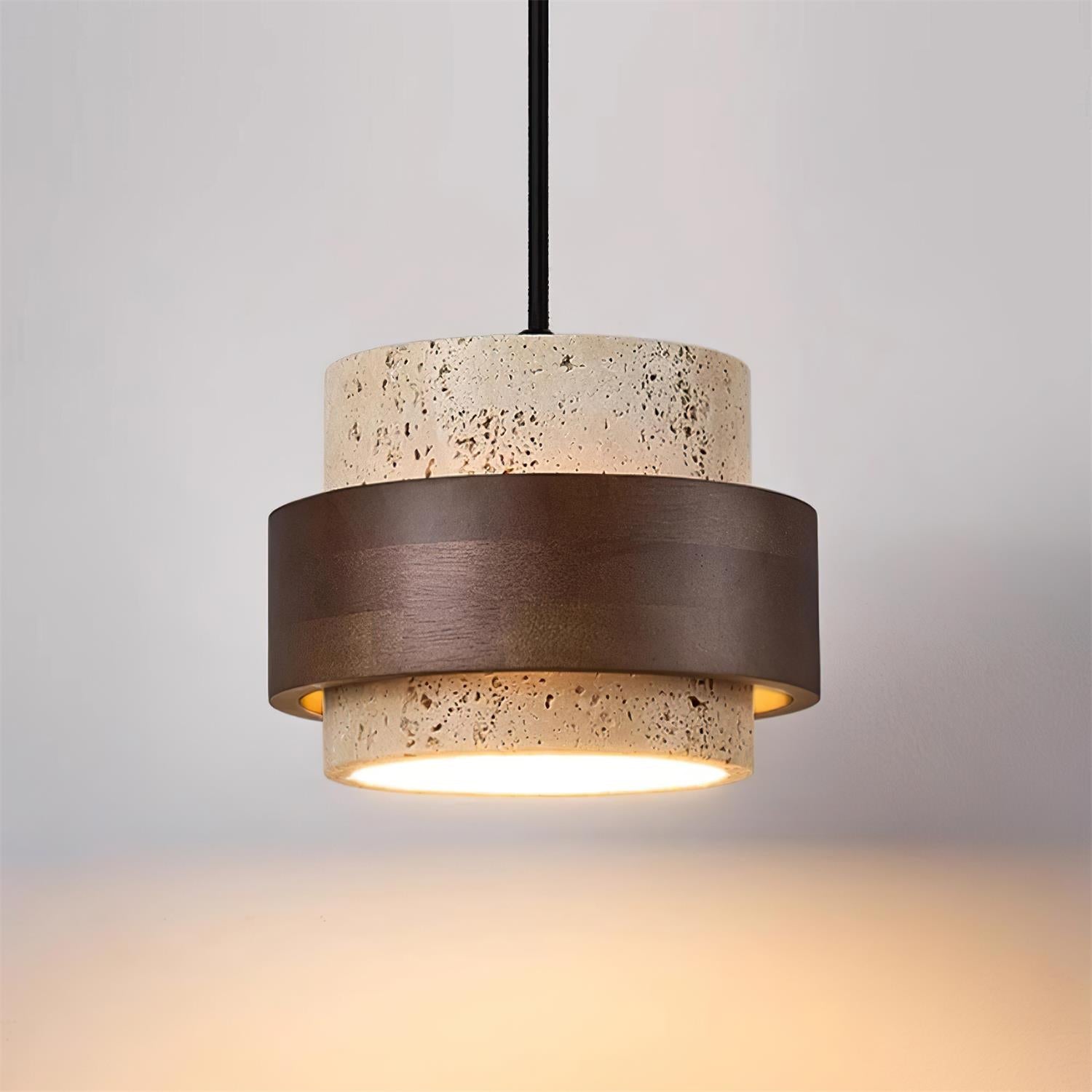 Cole Travertine Plug In Pendant Lamp