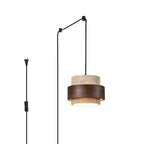 Cole Travertine Plug In Pendant Lamp