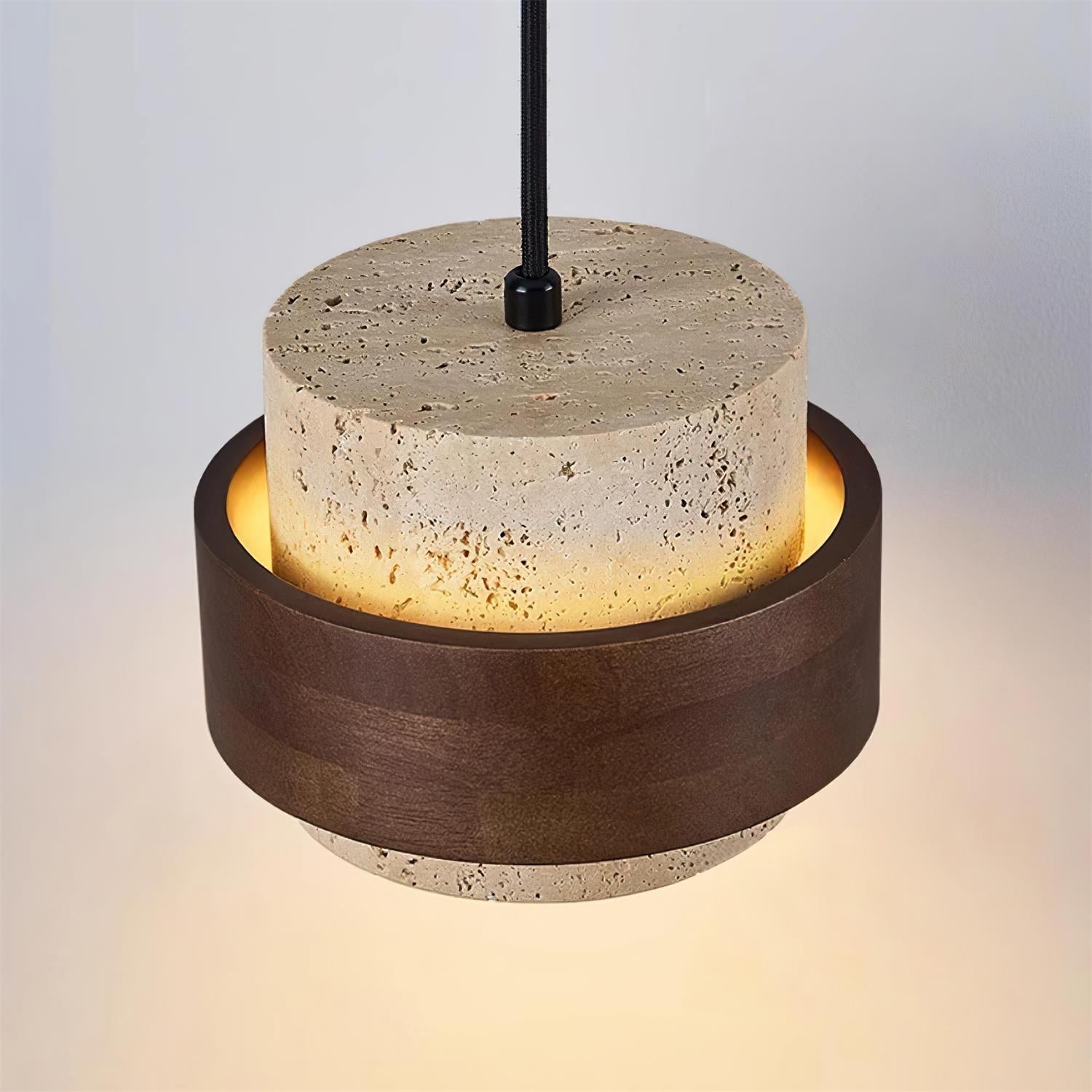Cole Travertine Plug In Pendant Lamp
