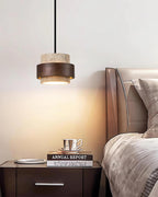 Cole Travertine Plug In Pendant Lamp
