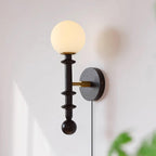 Coslett Wood Plug In Wall Lamp