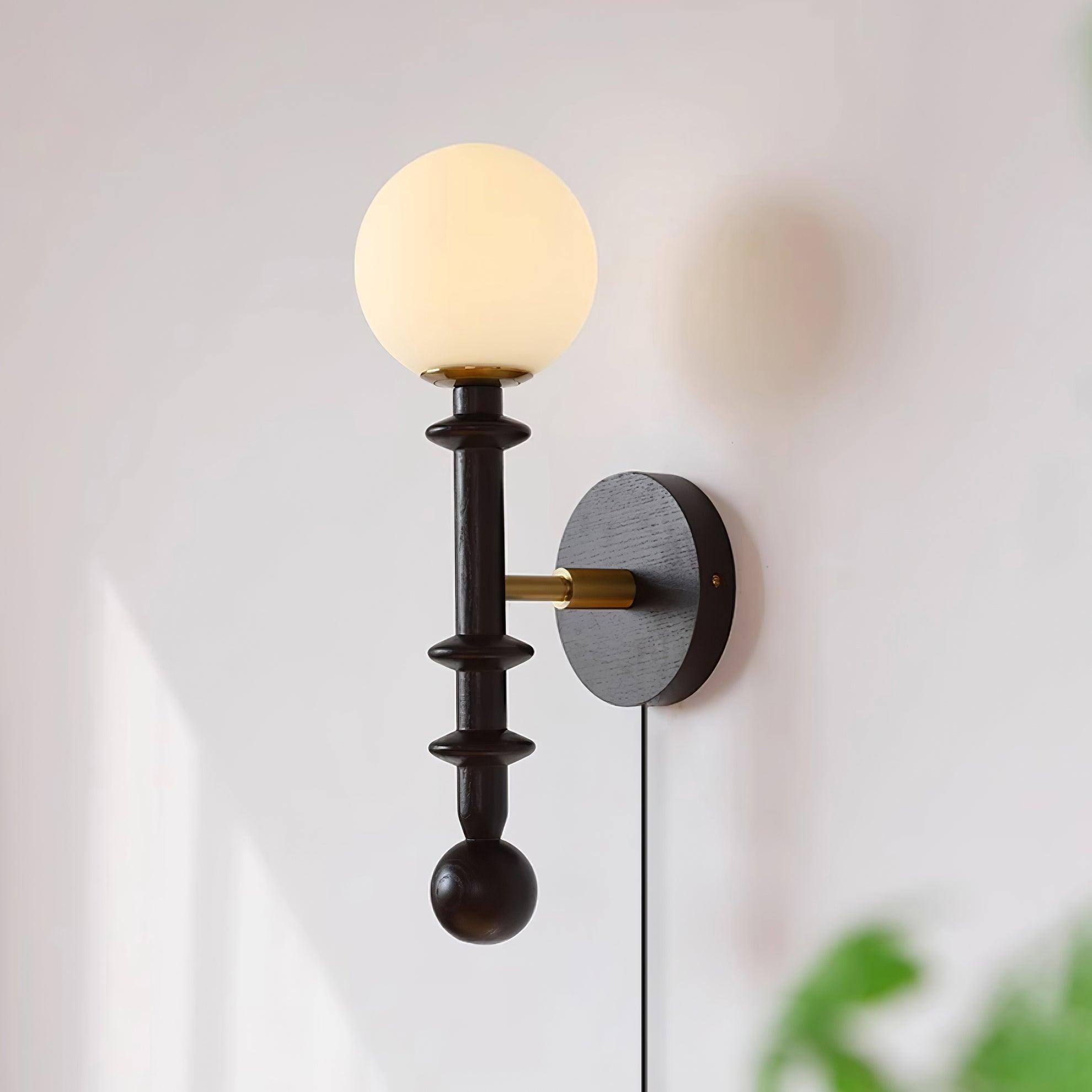 Coslett Wood Plug In Wall Lamp
