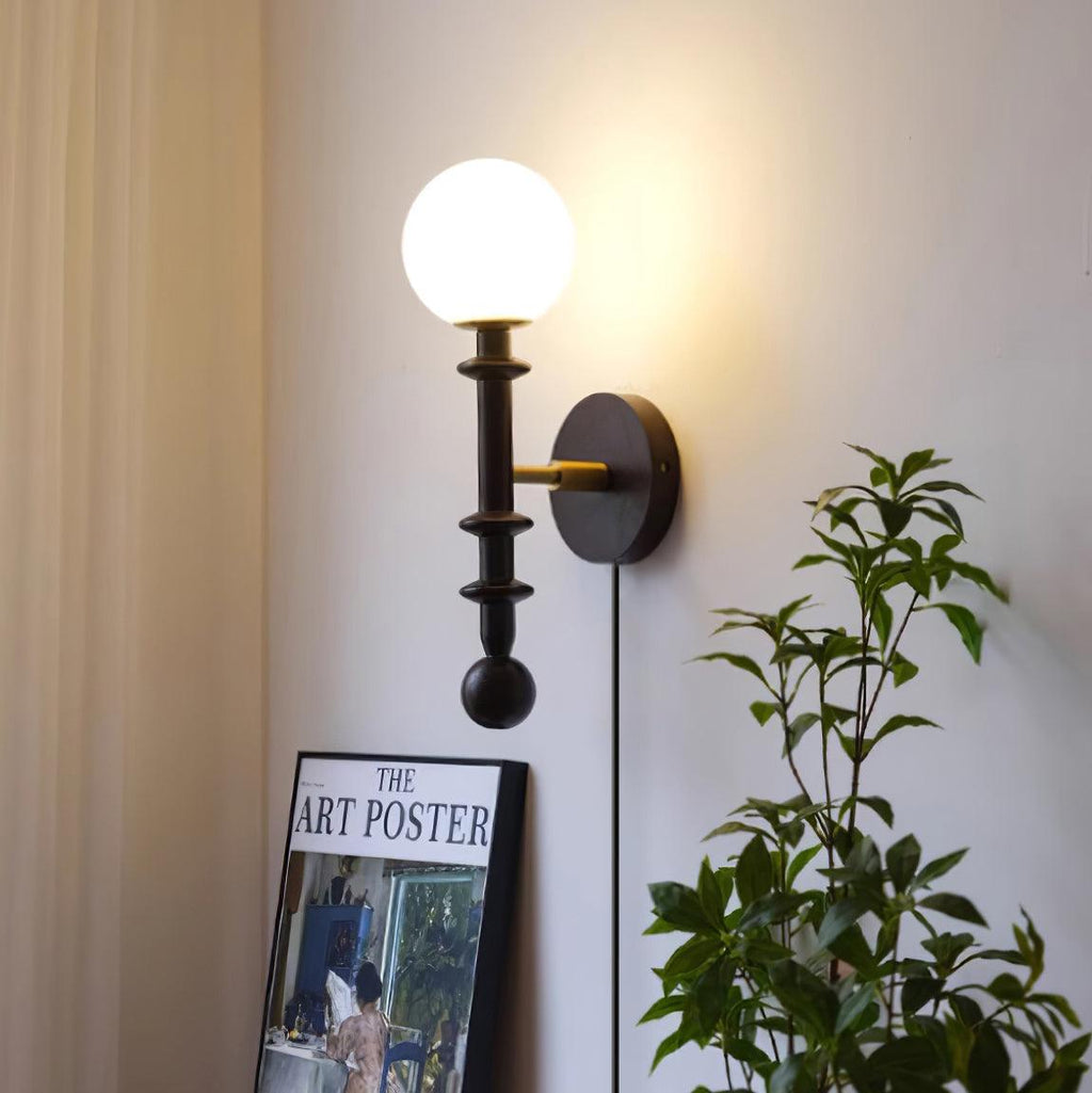 Coslett Wood Plug In Wall Lamp