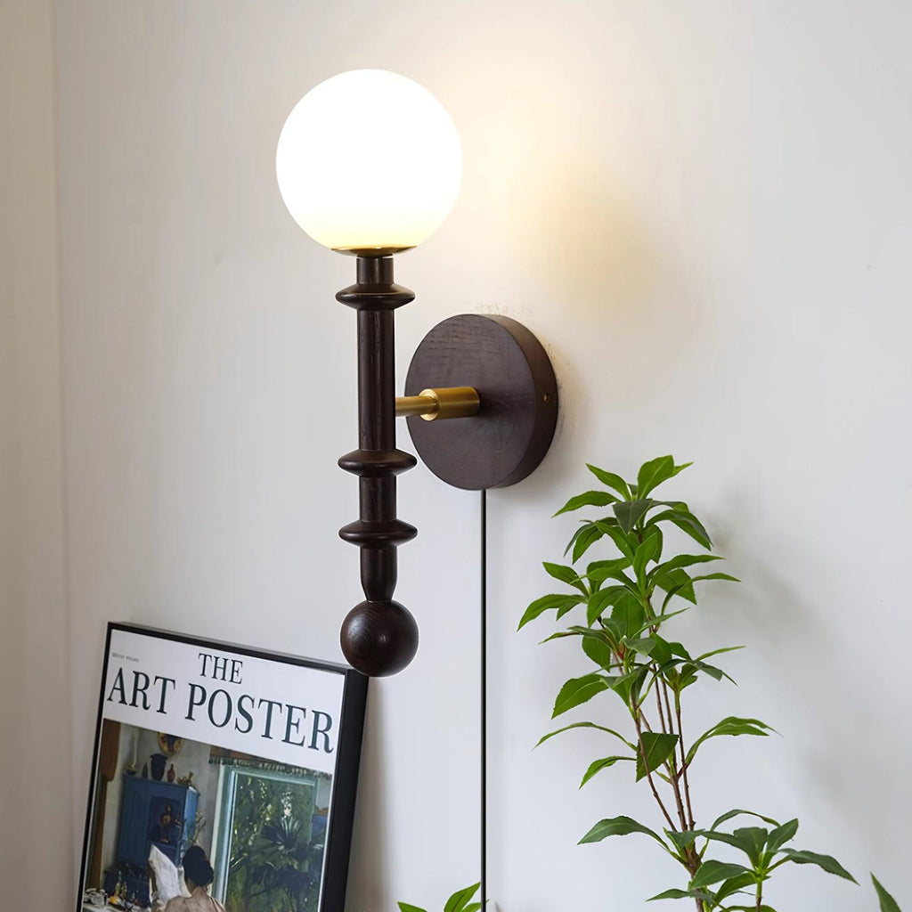 Coslett Wood Plug In Wall Lamp