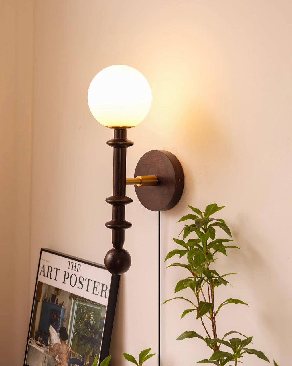 Coslett Wood Plug In Wall Lamp