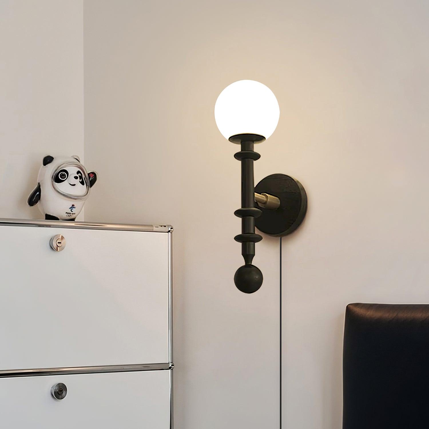 Coslett Wood Plug In Wall Lamp