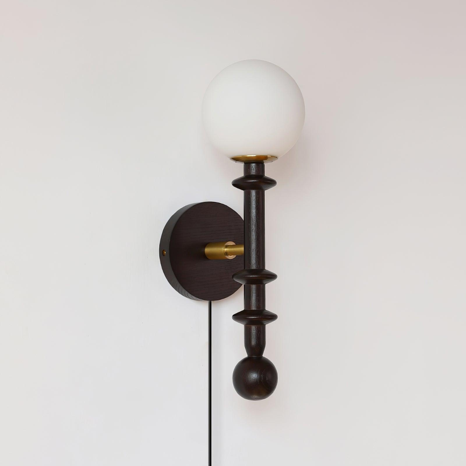 Coslett Wood Plug In Wall Lamp