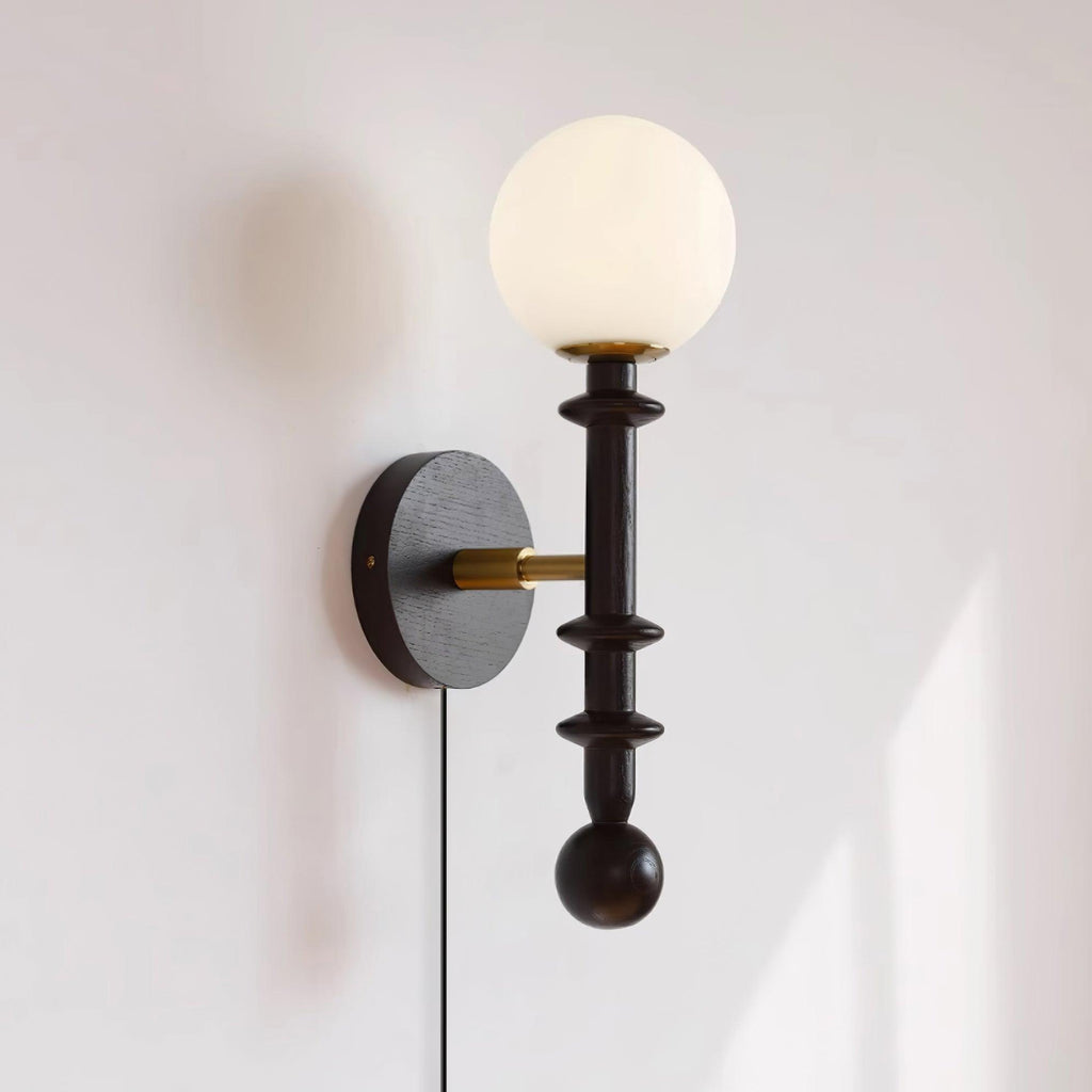 Coslett Wood Plug In Wall Lamp