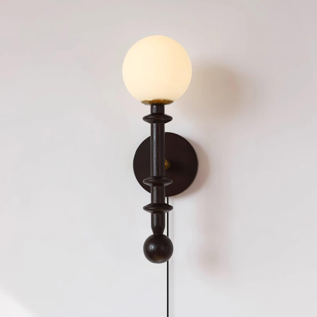 Coslett Wood Plug In Wall Lamp