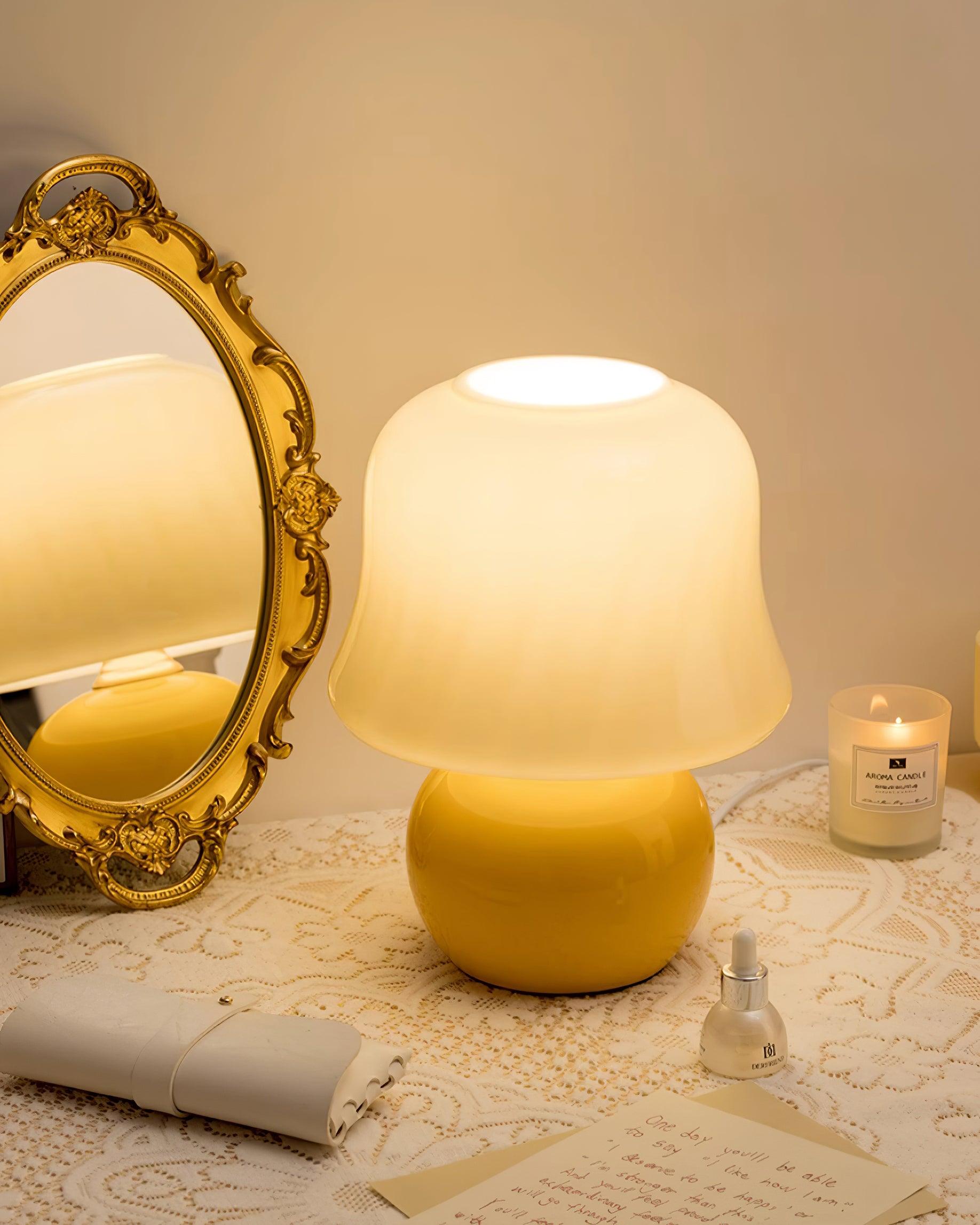 Cream Mushroom Table Lamp