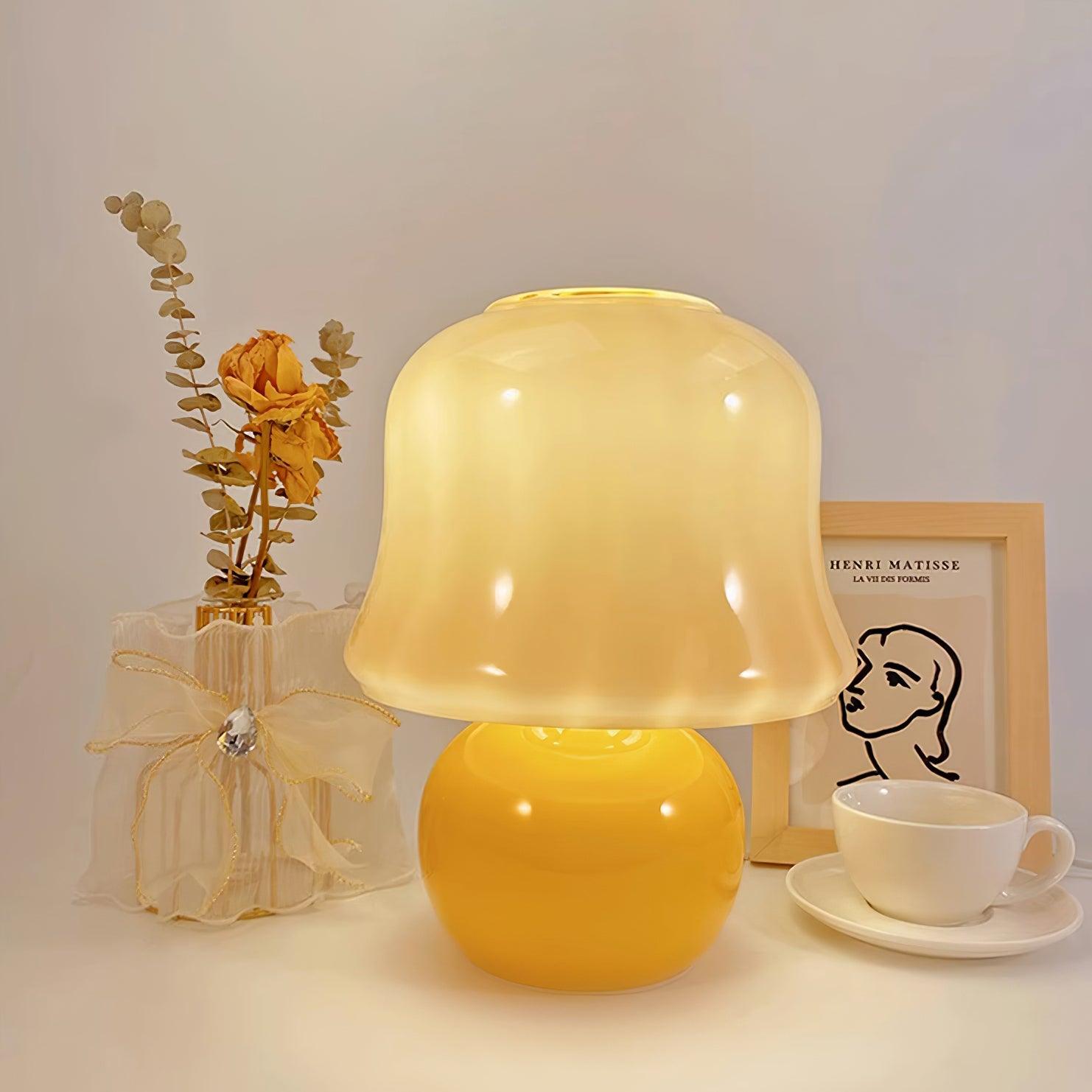 Cream Mushroom Table Lamp