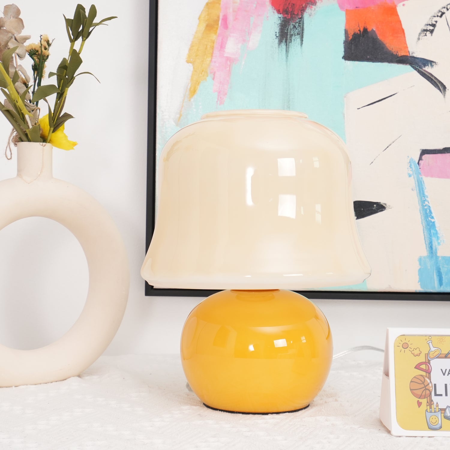 Cream Mushroom Table Lamp