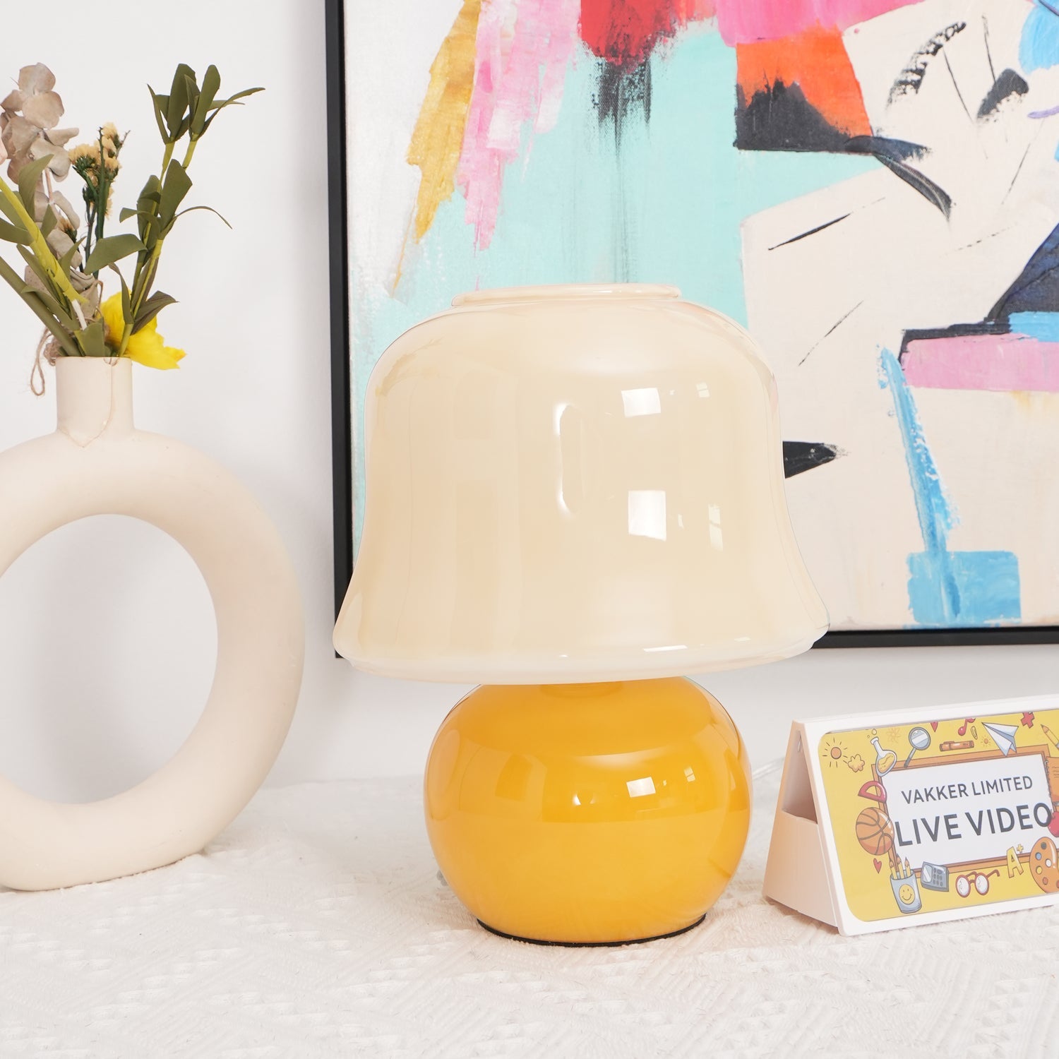 Cream Mushroom Table Lamp