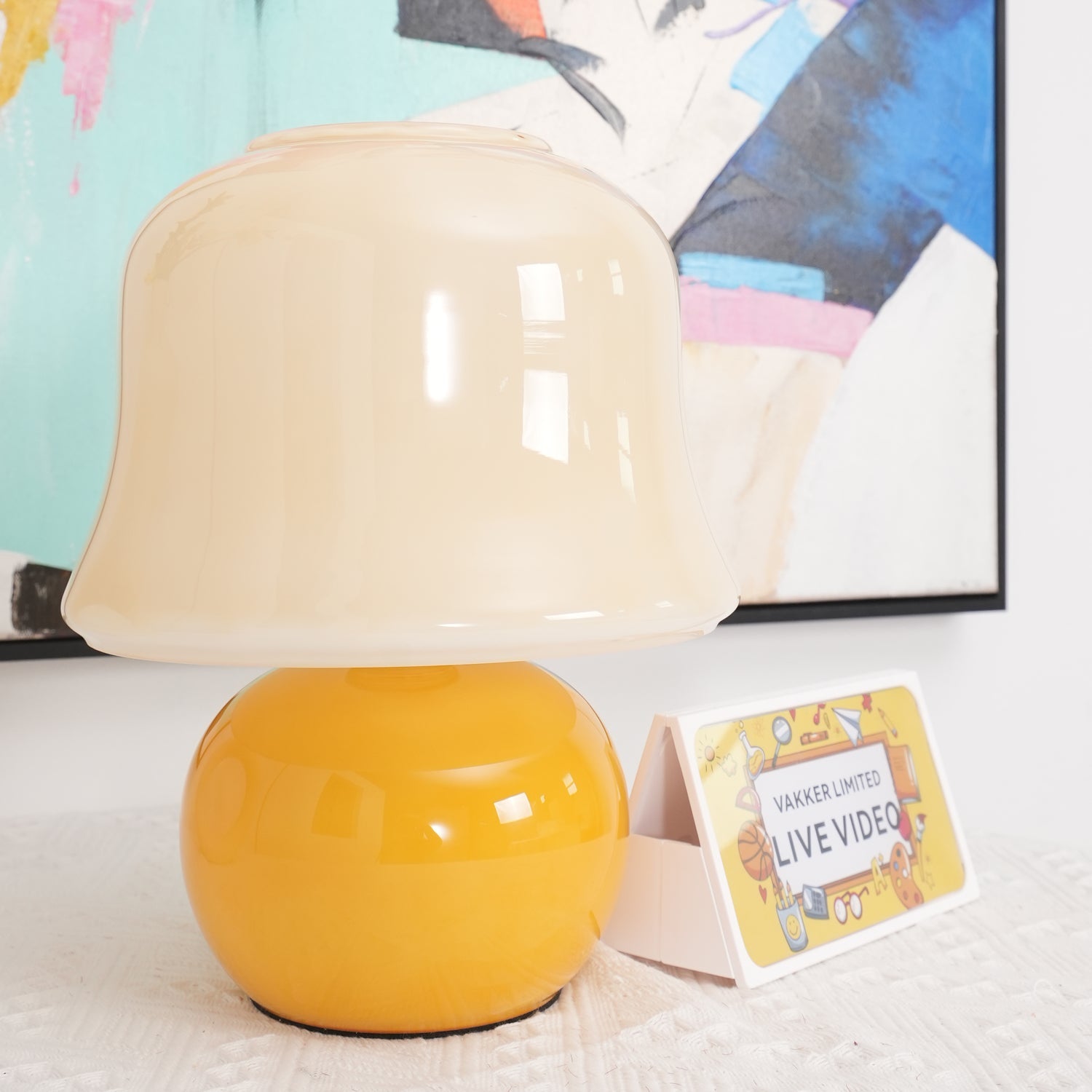 Cream Mushroom Table Lamp