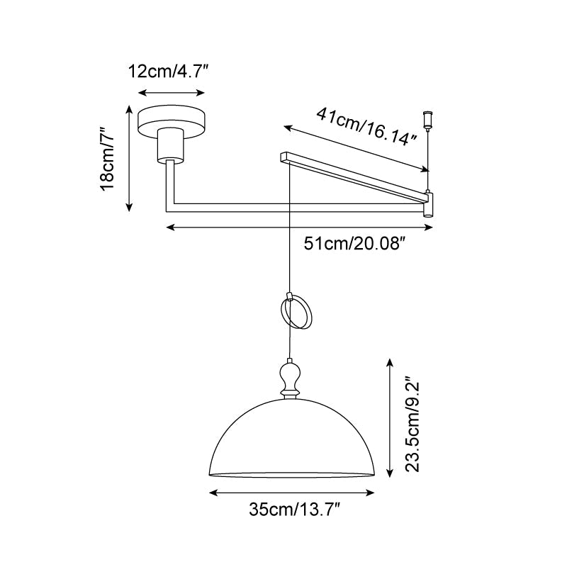 Eloise Swing Arm Pendant Lamp
