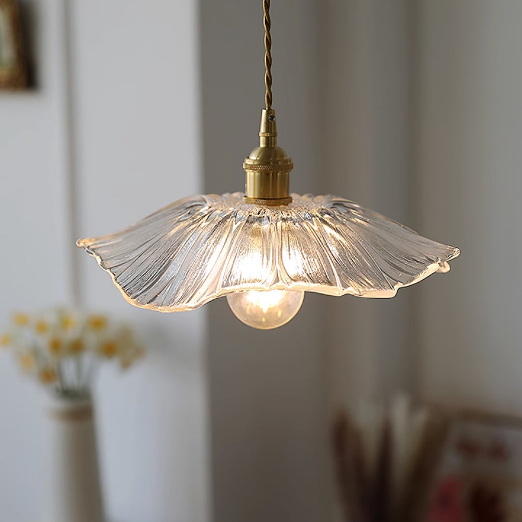 Flower Glass Plug In Pendant Lamp