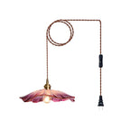Flower Glass Plug In Pendant Lamp