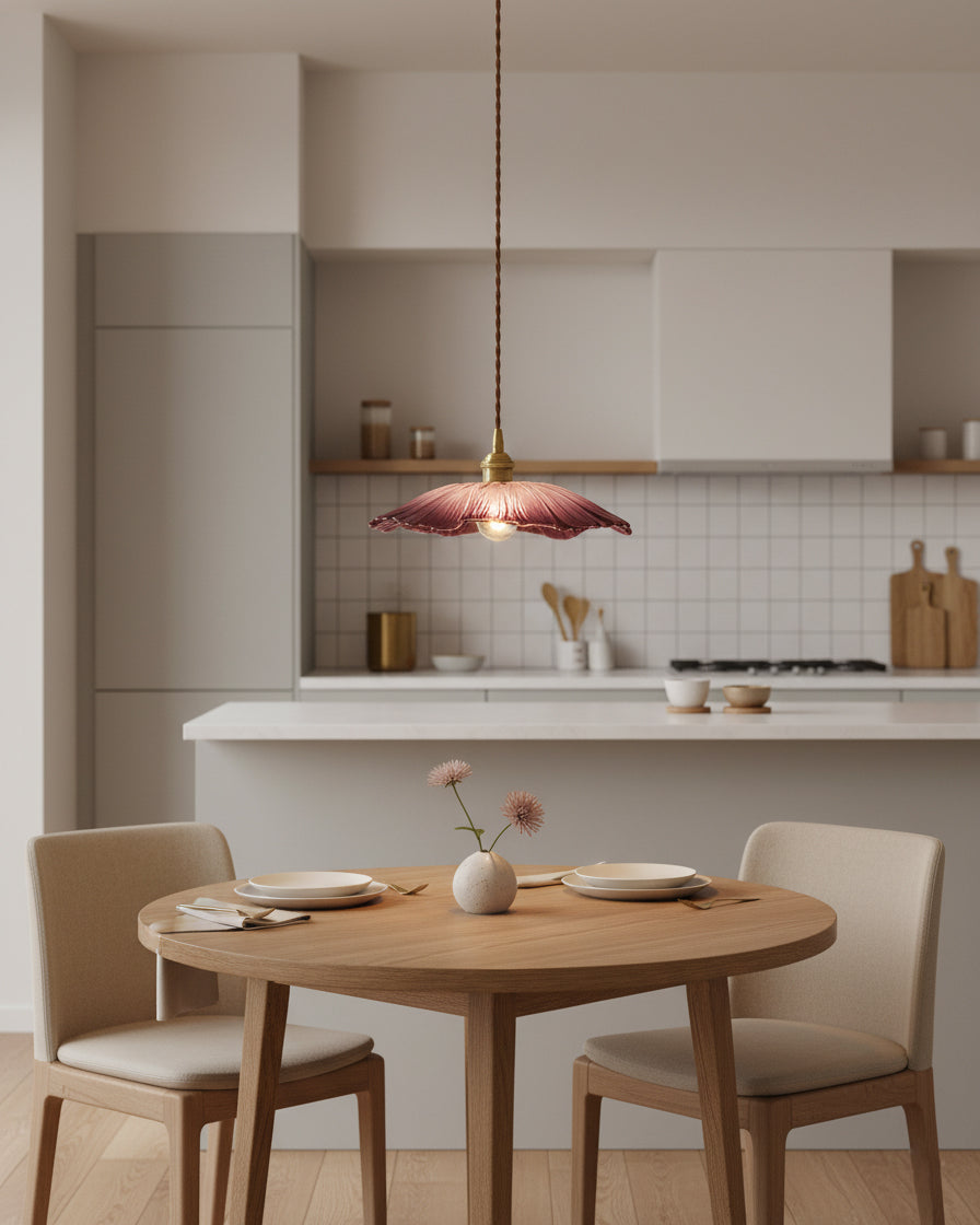 Flower Glass Plug In Pendant Lamp